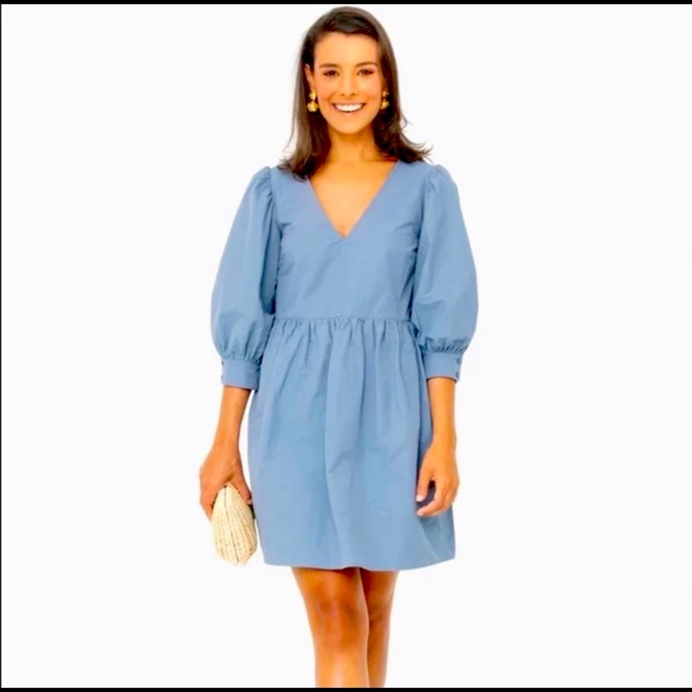 Pomander Place Slate Blue Dress